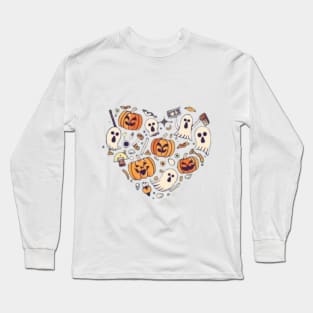 Halloween Heart Spooky Designs Long Sleeve T-Shirt